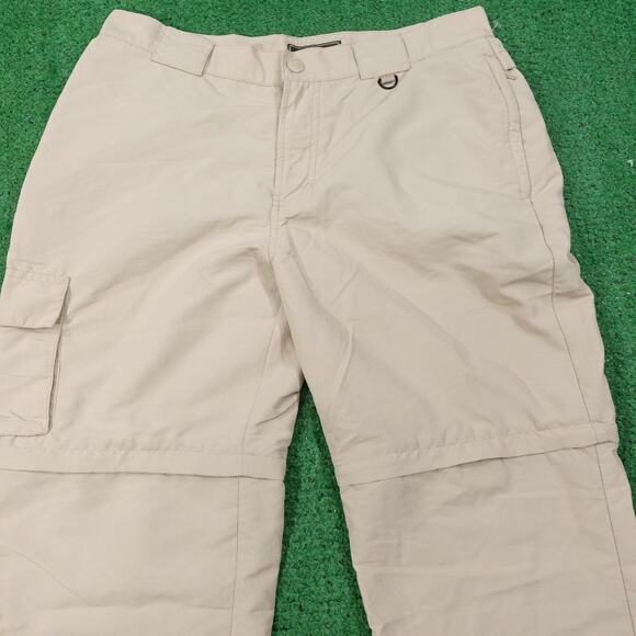 Eddie Bauer Pants Womens 8 Khaki Convertible Hiking Nylon Cargo Zip Off Travel - Picture 2 of 13